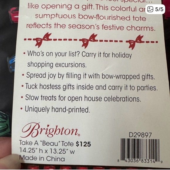 Brighton Black Tote with Gemstone Accents - Picture 5 of 5